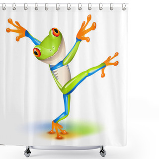 Personality  Dancing Tree Frog Shower Curtains
