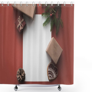 Personality  Empty Card With Christmas Presents  Shower Curtains