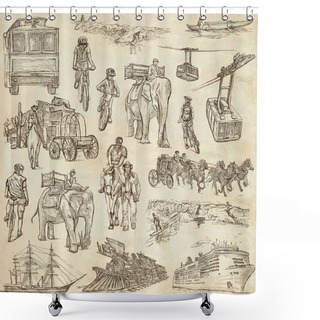 Personality  An Hand Drawn Pack, Line Art - TRANSPORT Shower Curtains