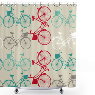 Personality  Vintage Bicycles Shower Curtains