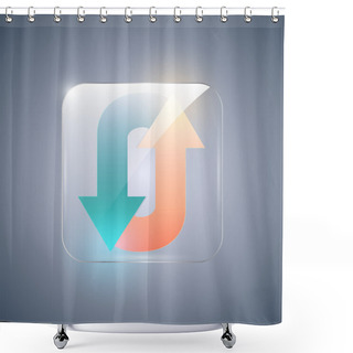 Personality  Vector Synchronization Icon With Arrows Shower Curtains