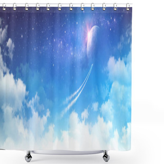 Personality  Space Travel Shower Curtains