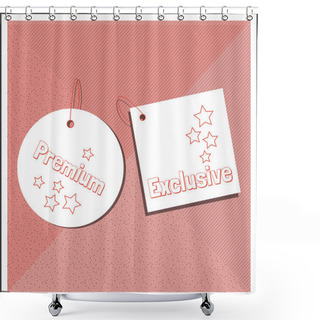 Personality  Premium Labels. Vector Illustration  Shower Curtains