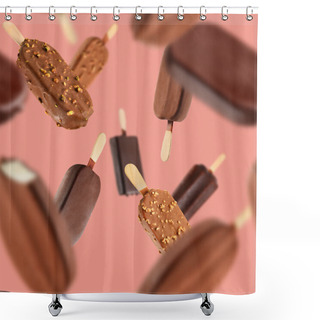 Personality  Chocolate Popsicles Seamless Texture Or Pattern Shower Curtains