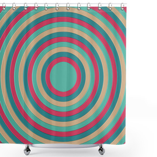 Personality  3D Render Of Concentric Circles In Various Colors Shower Curtains