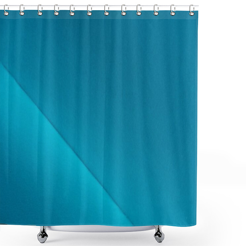 Personality  close-up shot of folded blue paper for background shower curtains