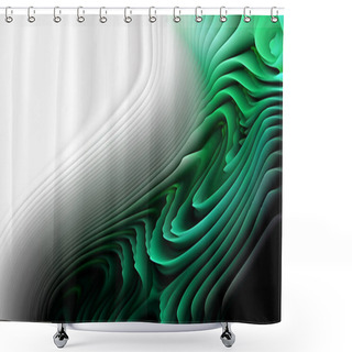 Personality  Green Black And White Curved Background Texture Beautiful Elegant Illustration Graphic Art Design Shower Curtains