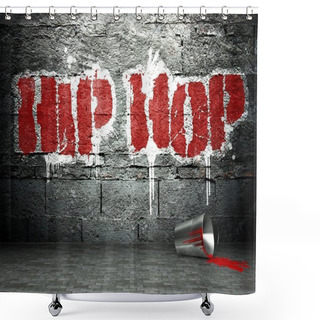 Personality  Graffiti Wall With Hip Hop, Street Background Shower Curtains