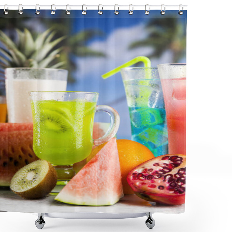 Personality  Tropical Cocktails Set Shower Curtains