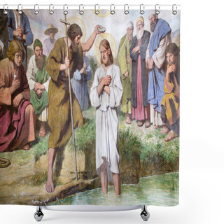 Personality  Paint From Baptistery From Vienna Church Of St. Franics Shower Curtains