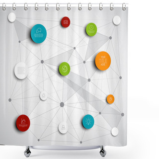 Personality  Circles Infographic Network Template Shower Curtains