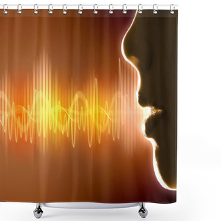 Personality  Sound Wave Illustration Shower Curtains