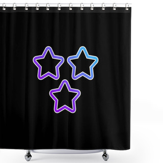 Personality  3 Stars Outlines Blue Gradient Vector Icon Shower Curtains