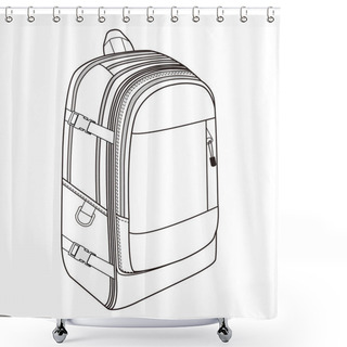 Personality  Backpack Fashion Flat Sketch Design Shower Curtains