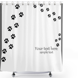 Personality  Black Seamless Paw Prints On White Backgrounds - Vector Shower Curtains