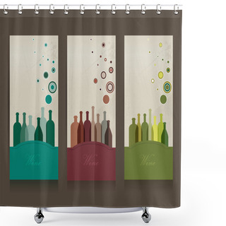 Personality  Wine Flyer. Vector Illustration. Shower Curtains