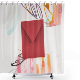 Personality  Envelope And Watercolor Painting Shower Curtains