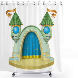 Personality  Cartoon Childrens Stage. Illustration. Shower Curtains