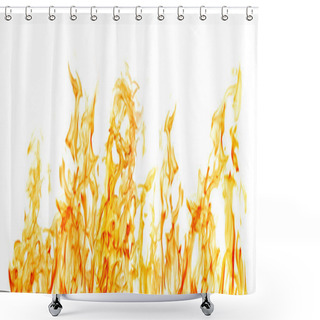 Personality  Isolated On White Yellow Fire Stripe Shower Curtains