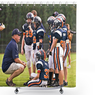 Personality  Coaching Youth League Football Shower Curtains