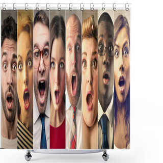 Personality  Surprised People Shower Curtains