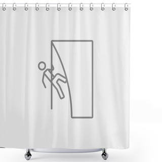 Personality  Rock Climber Line Icon. Shower Curtains