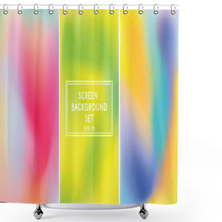 Personality  Screen Gradient Set With Modern Abstract Backgrounds. Bright Trendy Colors. Template With Screen Gradient Backgrounds For Mobile Apps And Screens. Colourful Fluid Cover For Presentation, Poster, Banner, Brochure And Flyer. Shower Curtains