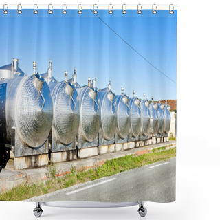 Personality  Fermentation Tanks, Begadan, Bordeaux Region, France Shower Curtains