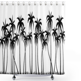 Personality  Palms Grove Silhouette Shower Curtains