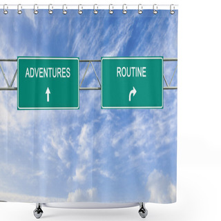 Personality  Road Sign To Adventure Shower Curtains