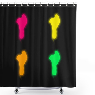 Personality  Benin Four Color Glowing Neon Vector Icon Shower Curtains