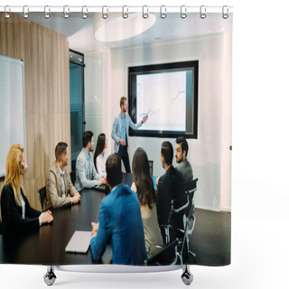 Personality  Picture Of Business Meeting In Modern Conference Room Shower Curtains