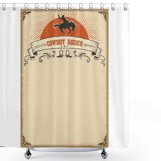 Personality  American Western Background For Text.Cowboy Rodeo Shower Curtains
