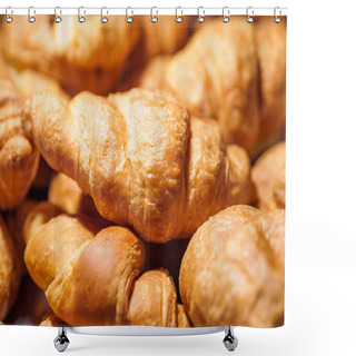 Personality  Croissants For Breakfast Shower Curtains