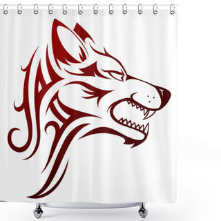 Personality  Wolf Head Tattoo Shower Curtains