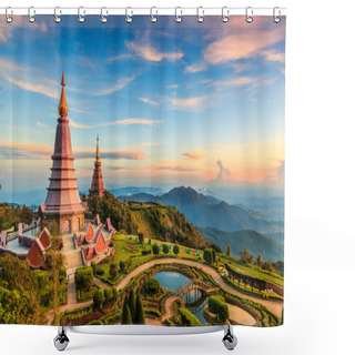 Personality  Pagoda In Inthanon National Park  Shower Curtains
