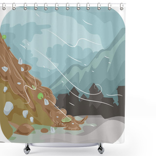 Personality  Mudflow Landslide Danger Shower Curtains