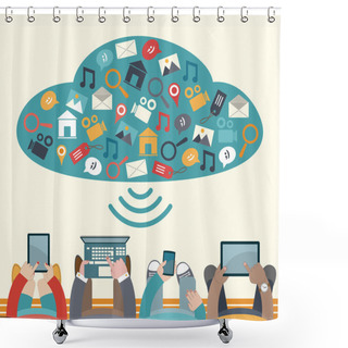Personality  Using Mobile Devices Shower Curtains