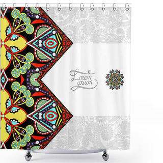 Personality  Unusual Floral Ornamental Template With Place For Your Text, Ori Shower Curtains
