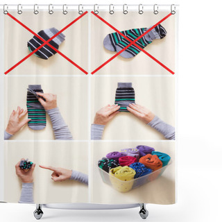 Personality  Clothes Storage. Order In The Closet. Folding Socks. Master Clas Shower Curtains