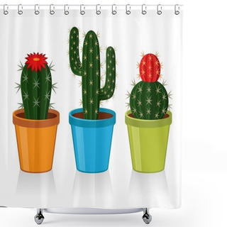 Personality  Cacti Shower Curtains