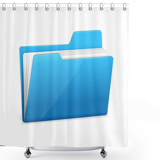 Personality  Blue File Folder With Documents Shower Curtains