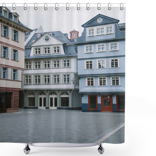Personality  Colorful Buildings At City Street In Frankfurt, Germany  Shower Curtains