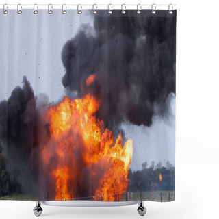 Personality  Explosion With Flying Debris Shower Curtains