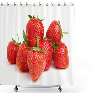 Personality  Strawberries Isolated Over White Background Shower Curtains