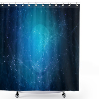 Personality  Abstract Blue Technology, Business Or Science Background Shower Curtains