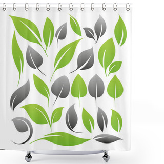 Personality  Leaves Design Set Shower Curtains