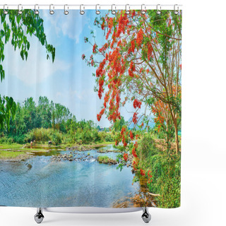 Personality  Green Banks Of Pai River, Thailand Shower Curtains