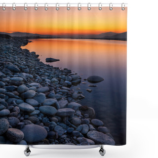 Personality  Sunset By The River Shower Curtains