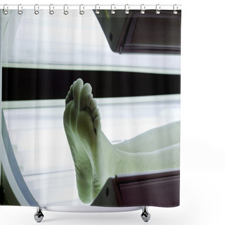 Personality  Tanning Bed Feet Shower Curtains